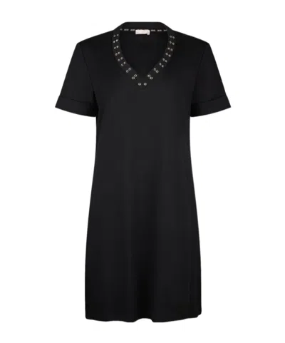 Liu •jo Liu Jo Decorative Eyelets Short Dress In Black