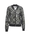 Liu •jo Delicate Floral Lace Bomber Jacket In Black