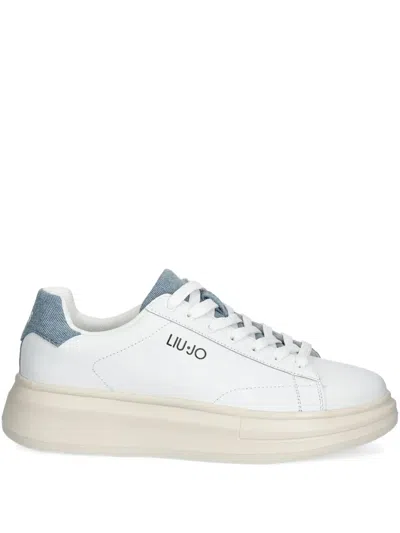 Liu •jo Denim-accent Sneakers In White