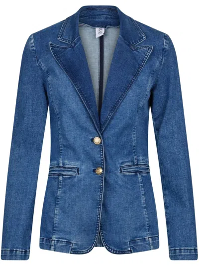 Liu •jo Denim Blazer In Blue