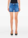 Liu •jo Denim Chains Shorts In Blue