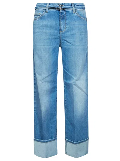 Liu Jo Denim High-waisted Cropped Jeans For Women - Ss26 In Blue