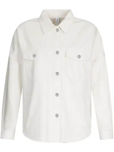 Liu •jo Denim Shacket In Neutrals