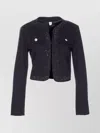 Liu •jo Denim Jacket Studded Buttoned Pockets In Black