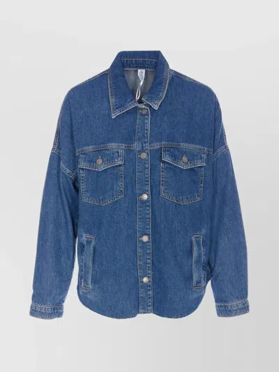 Liu •jo Denim Jacket With Chest And Side Pockets In Blue