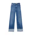 Liu •jo Wide Cuffs Denim Jeans Trousers With 5 Pockets In Blue
