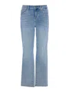 Liu •jo Liu Jo Distressed Slim Cropped Jeans In Medium Wash