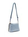 Liu •jo Denim Lapuffy Shoulder Bag With Rhinestones In Blue
