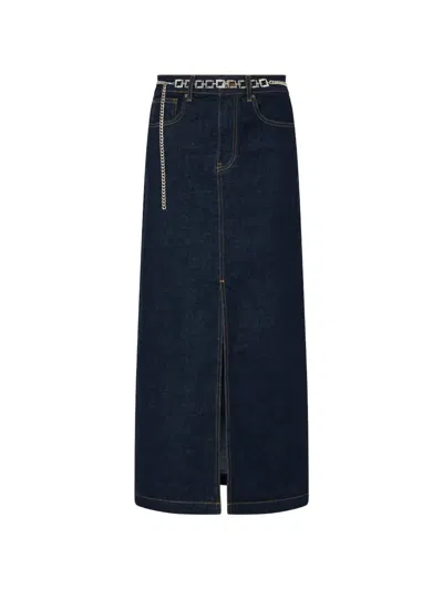 Liu •jo Denim Maxi Skirt In Blue
