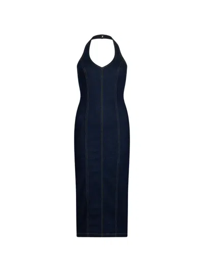 Liu •jo Denim Midi Dress In Blue