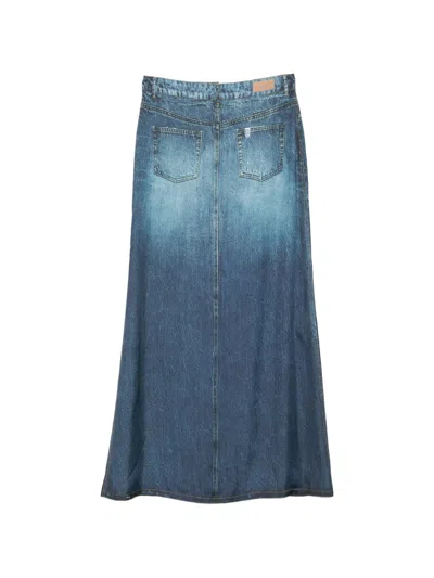 Liu •jo Liu Jo Denim Print Skirt In Blue