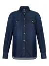 Liu •jo Liu Jo Button-up Blue Shirt With Tailored Fit In Blue