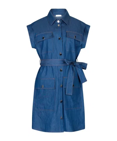 Liu •jo Denim Shirt Dress In Dark Denim