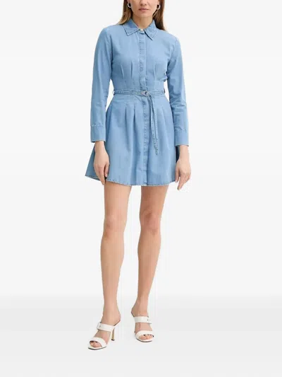 Liu •jo Denim Shirt Mini Dress In Blue