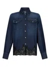 Liu •jo Denim Shirt With Lace In Blue