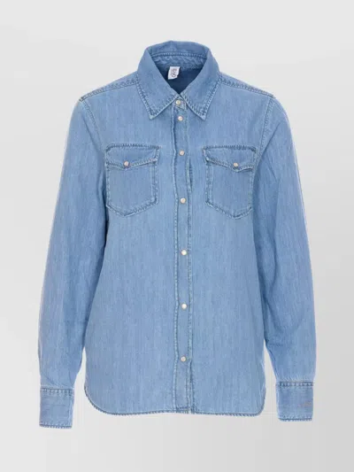 LIU •JO DENIM SHIRT WITH LONG SLEEVES AND COLLAR