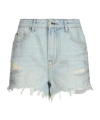 Liu •jo Denim Shorts With Gemstones In Blue