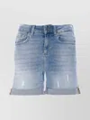 LIU •JO DENIM SHORTS WITH ROLLED HEM AND BELT LOOPS
