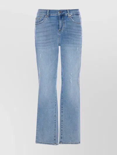 Liu •jo Denim Skinny Jeans Strass Detail In Navy