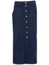 Liu •jo Button-down Denim Skirt In Blue