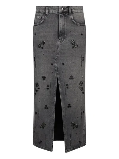 Liu •jo Denim Skirt With Gemstones
