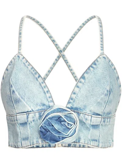 Liu •jo Denim Top In Blue