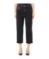 Liu •jo Denim Trousers With Belt Loops In Black