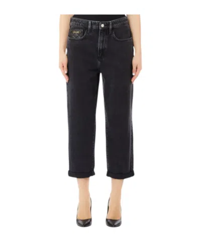 Liu •jo Denim Trousers With Belt Loops In Black