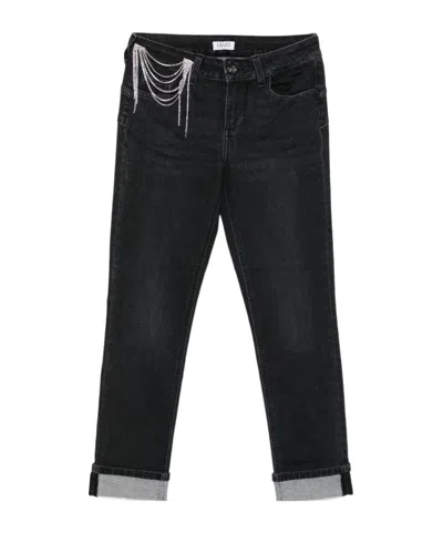 LIU •JO DENIM TROUSERS WITH BELT LOOPS