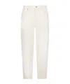 Liu •jo Denim Trousers With Belt Loops In White