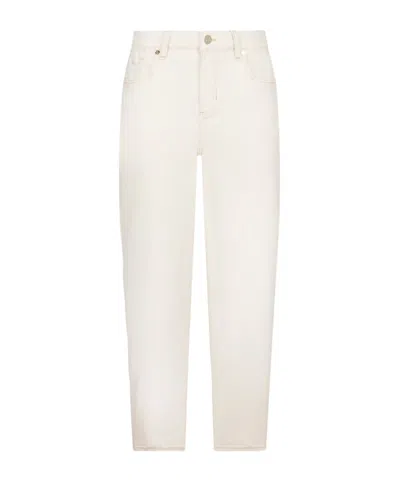 Liu •jo Denim Trousers With Belt Loops In White