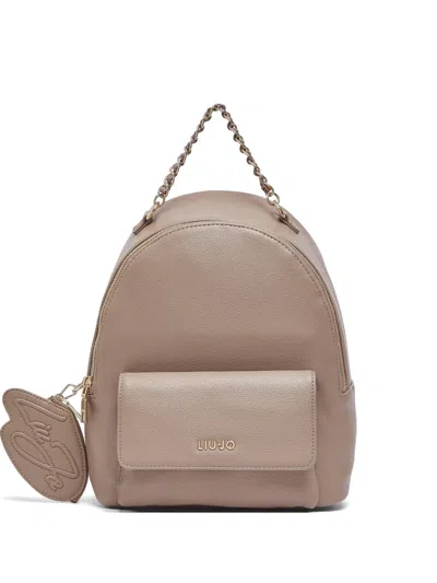 Liu •jo Detachable-coin-purse Chain-strap Backpack In Pink
