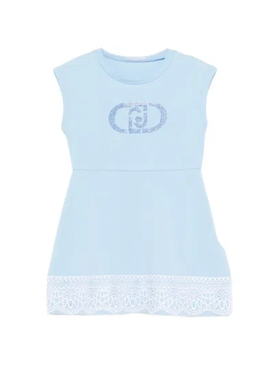 Liu •jo Babies' Detail Lace Dress In Blue