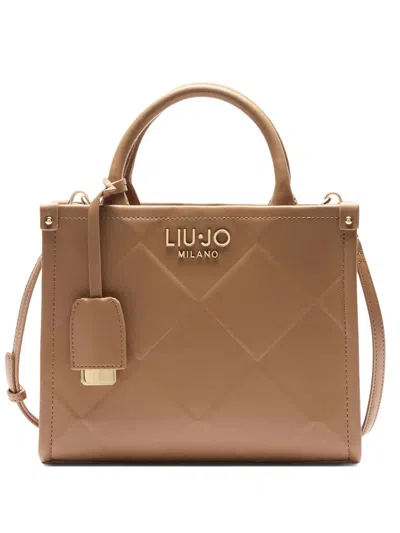 Liu •jo Diamond-pattern Tote Bag In Brown