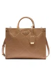 Liu •jo Diamond-pattern Tote Bag In Brown