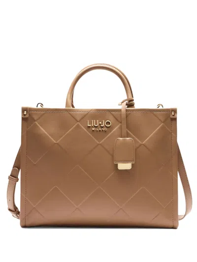Liu •jo Diamond-pattern Tote Bag In Brown