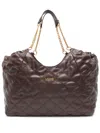 Liu •jo Diamond-quilted Tote Bag In Brown
