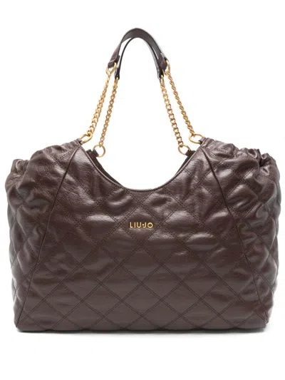 Liu •jo Diamond-quilted Tote Bag In Brown