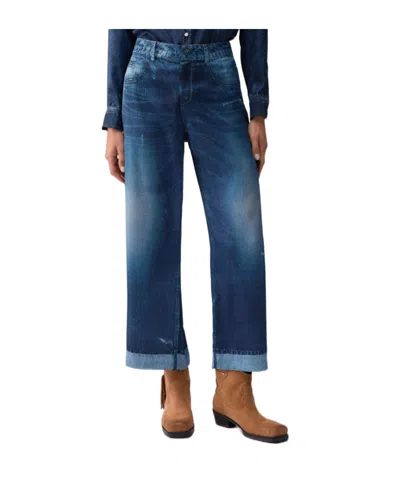 Liu •jo Digital-print Trousers In Blue