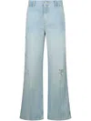 Liu •jo Distressed Wide-leg Jeans In Blue
