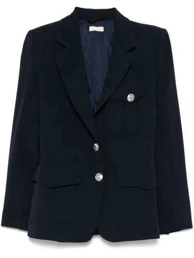Liu •jo Double-breasted Blazer In Blue