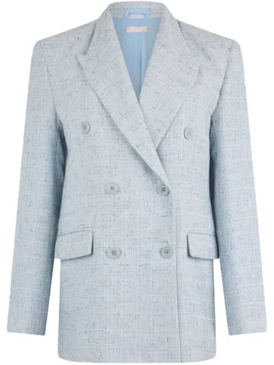 Liu •jo Double-breasted Blazer In Blue