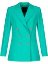 Liu •jo Double-breasted Blazer In Green