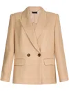 Liu •jo Double-breasted Beige Blazer In Nude