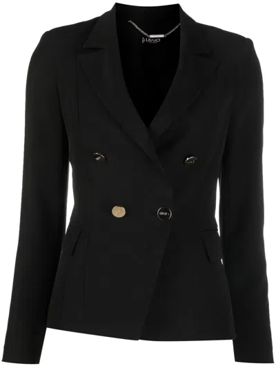 Liu •jo Double-breasted Peak-lapel Blazer In Neutrals