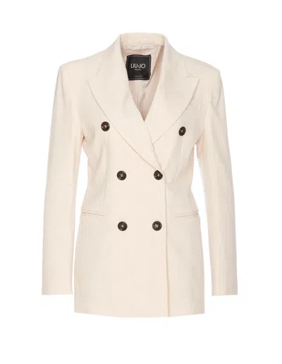 LIU •JO LIU JO DOUBLE-BREASTED SUIT BLAZER
