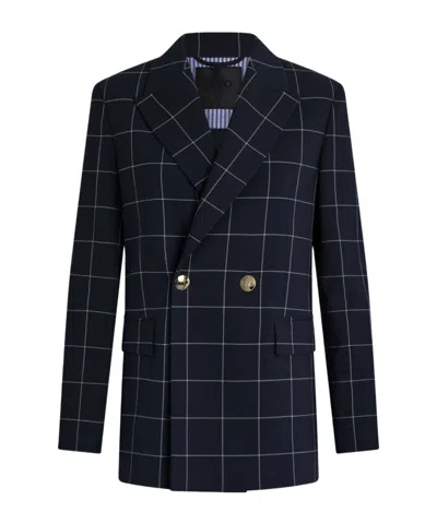 LIU •JO LIU JO DOUBLE-BREASTED CHECK BLAZER