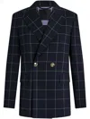 Liu •jo Double-breasted Check Blazer In Multicolor