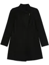Liu •jo Double-breasted Coat In Black