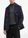 Liu •jo Double-breasted Coat In Blue